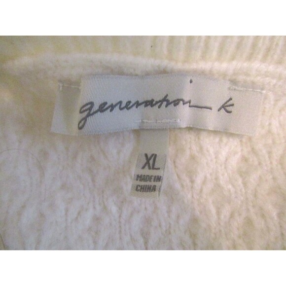 Generation K Tank Top Winter White Wool Blend Cable Knit Cropped Sweater Size XL - Picture 5 of 5